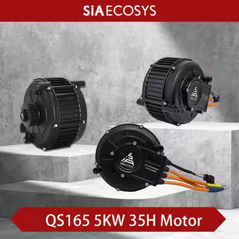 QSMOTOR QS165 V2 5000W 72V 35H PMSM Mid Drive Motor with Belt Pully