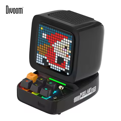 Divoom Ditoo-Pro Pixel Art Bluetooth Portable black Speaker Alarm Clock DIY LED Display Board Cute G