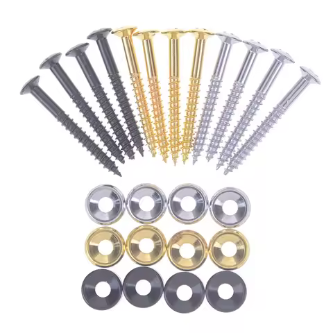Electric Guitar Neck Ferrules 4Pcs Set With Screws Replacement Bushings Hardware Accessories for Fen