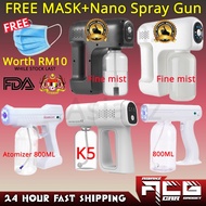 K5 Wireless Nano Atomizer Fine Mist Spray Disinfection Nano Spray Gun Sanitizer Fogging Sprayer Machine CLO2 Tablet 消毒水