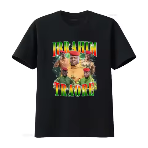 Retro Ibrahim Traoré Bootleg Viva Burkina Faso NATION Traore Africa Print T Shirt vintage Washed str