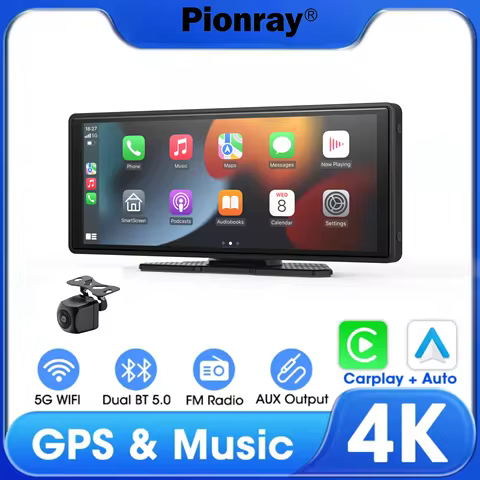 10.26" Touchscreen Wireless Apple Carplay Portable Car Stereo Android Auto Navigation with Voice Con
