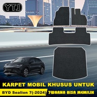 YTJ Car carpet Special vermicellimie for BYD Sealion 7 [2024] (2 rows, 2 rows + trunk)