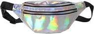 Bum Bag Fashion Women Men Glitter Bum Bag 80s Laser Adjustable Strap Waterproof PU Leather Waist Bag