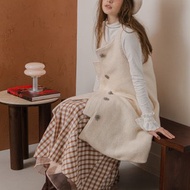 cashmere vest dress jacket 羊絨背心洋裝外套 white 燕麥白