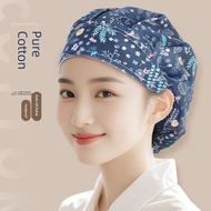 topi perempuan topi Pure Cotton Hat Anti-Fume Catering Japanese BBQ Baking Hotel Kitchen Cooking Hat