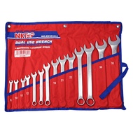 NKTOP C/SPANNER SET 8-32MM/C.STEEL/14 PC Dual Head Spanner Tighten Loosen Nuts Bolts Industrial Repa