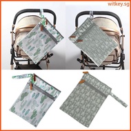 WIT Infant Diaper Bag Print Dry Wet Bag for Diaper Nappies Organize Waterproof Zipper Bag Baby Diaper Organizer Stroller