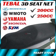YAMAHA XMAX/MODENAS Elegan 200/250 Maxi/SYM VTS 200/WMOTO RT3 250 ES250i  Scooter Seat Cover Net 3D Sarung Jaring Motor
