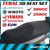 (YAMAHA XMAX/MODENAS Elegan 200/250 Maxi/SYM VTS 200/WMOTO RT3 250 ES250i/Zontes) Seat Net 3D Jaring