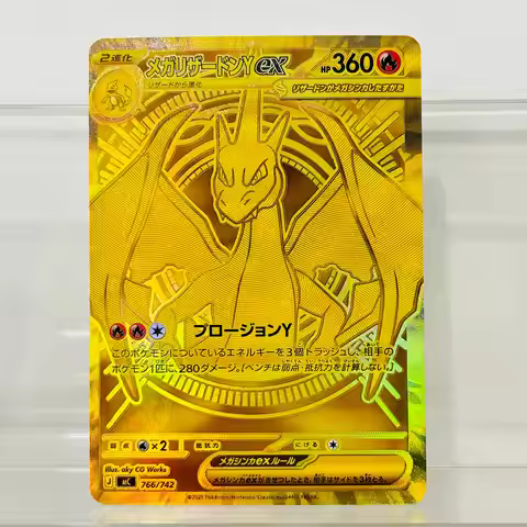 Mega Charizard Y ex766/742 Japanese Version DIY Holographic Texture Card Collectible Grade Premium A