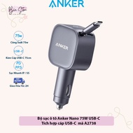 Anker Nano 75W Car Charger with 1 75cm USB-C Cable Charges 2 Devices Supporting PPS, PD, QC 3.0 code