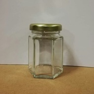 (20pcs) 60ml - Hexagon Glass Jar/Botol Kaca