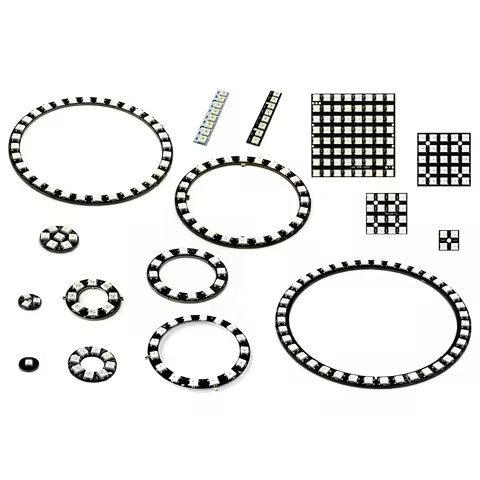 1pcs WS2812 RGB LED Ring 1Bit 8Bit 12Bit 16Bit 24Bit WS2812 5050 RGB LED + Integrated Drivers