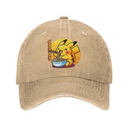 Cute Electric Type Creature Eating Ramen Pokemons Unisex Baseball Caps  Distressed Cotton Hats Cap V