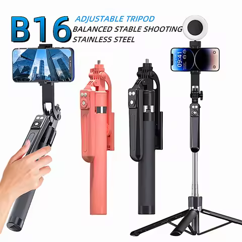 BSLIUFANG Selfie Stick Wireless Tripod Stand with Light Bluetooth Remote Extendable for Tiktok Live 