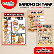 Laminated - Burger hotdog Fries Sandwich Menu Signage | BUY1TAKE1 Hotdog Sandwich Menu Tarpaulin