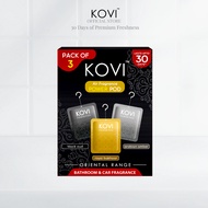 KOVI 3-in-1 Premium Air Fragrance Oud Series (Bakhoor, Black Oud, Amber) Cabinet Pewangi Kereta Toil