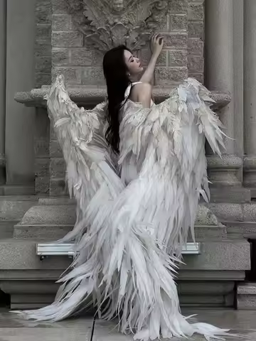 Photography Angel Wing Feather Wings Adult Birthda Carnival Cosplay Wing White Black Stage Show Hall