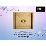 ITTO IT-L347G NANO GOLD SINGLE BOWL KITCHEN SINK