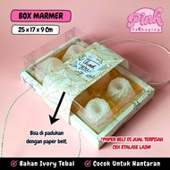 6-Hole Marble Cupcake Box 25x17x9cm + TALI | Premium Souvenir Hampers Cake Box
