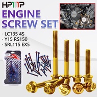 LC 135 Y15 ENGINE SKRU SET ENGINE SCREW TITANIUM GOLD LC135 4S LC135 V1-V8 Y15ZR V1 V2 RS150 RSX150 