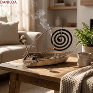 DANILOA Sailboat Coil Holder, Vintage Style Rustic Iron Metal Coil Stand, Desktop Ornament Coil Tray