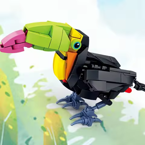 3D Cartoon Animal Set Building Blocks - 3D Lifelike, for Desk Decoration & Gift - giving, Educationa