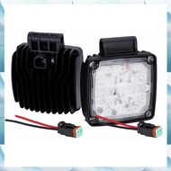 [W F S B] 2Pcs 19 LED Excavator Work Light 57W 6500K Flood Beam for Loader Tractor Forklift with IP6