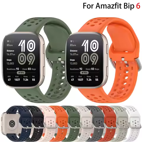 Silicone band For Amazfit Bip 6 Strap smartwatch Accessories sport breathable 22mm watch Bracelet Co