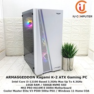 ARMAGGEDDON KAGAMI K-2 ATX CUSTOMIZE GAMING INTEL CORE I3-12100 16GB RAM 500GB NVME SSD USED DESKTOP