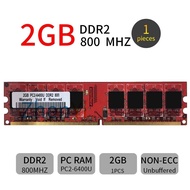 สำหรับ2GB โมดูล DDR2 PC2-6400U 800MHz NON-ECC DIMM CL6เดสก์ท็อปแรมสีแดง DIMM หน่วยความจำ Lr