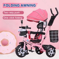 【COD4】 4 In 1 kids bike 3 Wheels Trolley Bike children tricycle portable Stroller For Kids