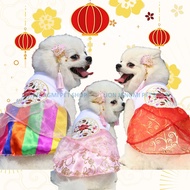 Korean Hanbok Costume - Baju Raya Kucing Betina Jantan, Dog Cat Clothes Shirt Dress 狗狗衣服 Baju Monyet
