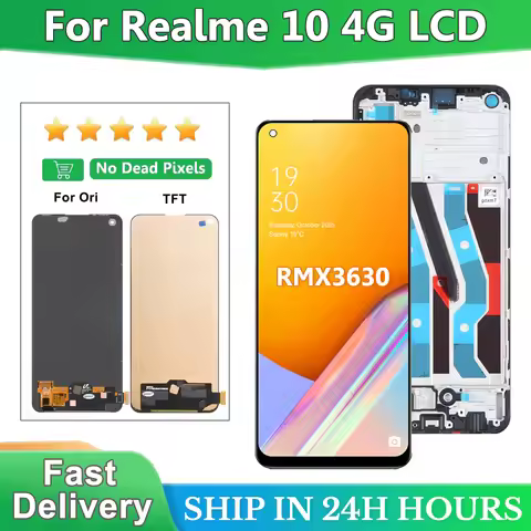 6.4'' Super AMOLED For Oppo Realme 10 4G RMX3630 LCD Display Touch Screen with Frame, For Realme 10 