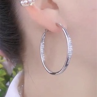 [Ready Stock] Circle Big Earrings New Style Circle Circle s Silver Needle Ring Classy All-Match Earr