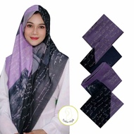 hijab segi empat krudung motif koran arab segi empat jilbab motif - ungu
