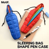 全新免運🎄日本 Motif SETO CRAFT 登山用品睡袋造型筆袋/橘紅色/鉛筆盒 交換禮物