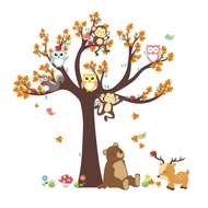 Reliza Wall Sticker Tree Owl Summer Autumn Tree Owl Monkey Wall Sticker Ldr