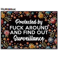 Doormat Protected by Fuck Around and Find Out Surveillance 04 Welcome Mats for Front Door Non Slip M