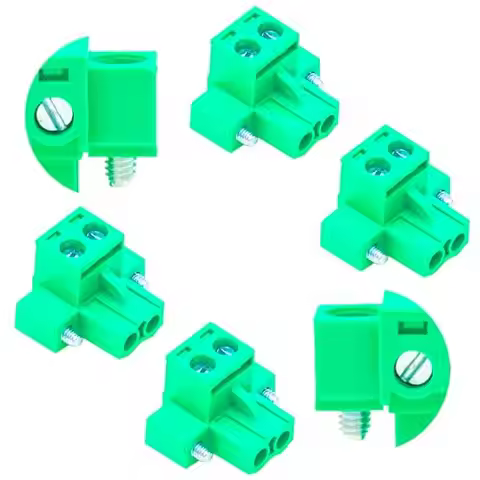8PCS 5.08mm 2 Pin Phoenix Type Connector Green PCB Screw Terminal Block, 2 Pole Plug with Screwable 