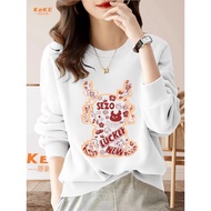 Long-Sleeved Korean Version University t Loose Plain Color Dropped Shoulder Round Neck Sweatshirt Au