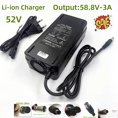 58.8V 3A Charger For 14S 48V 52V lithium Battery Pack For 58.8V3A Li-ion Battery Charger High qualit
