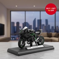 1:18 Scale Ninja H2R Black Motorcycle Model  Replika Motosikal Ninja H2R Hitam Skala 1:18