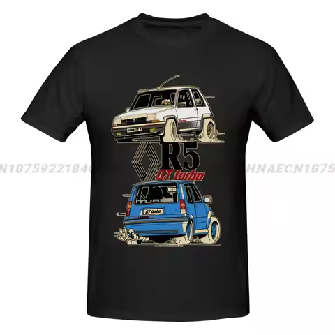 Vintage R 5 Gt Turbo Funny Cartoom Car T-Shirt 100% Cotton O-Neck Short Sleeve Casual Mens T-shirt S