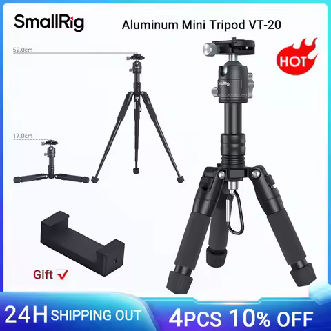 SmallRig Aluminum Mini Tripod VT-20 with 360° Ball Head for DSLR Camera Video Camcorder Load up to 1