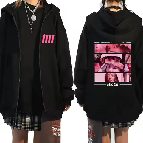 Mamamoo group Tour My Con 2024 Fashion Y2k Zip-up Hoodie Coat Men Women Casual Cute Sweatshirt Unise