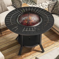Outdoor Barbecue Tables and Chairs Commercial Home Courtyard Charcoal Grill Stove Charcoal Barbecue Dining Table Outdoor Balcony Leisure