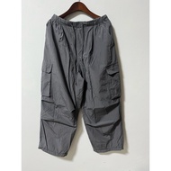 GU Women's Cargo Pants High Waist Leg Ends With Drawstring L Gray Second Hand Good Condition (C)