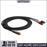 [ammoon]RCA 1 to 2 RCA Male Stereo Cable Dual Shielded Gold Plated 16.4Ft Amplifier TV Mixer CD DVD 